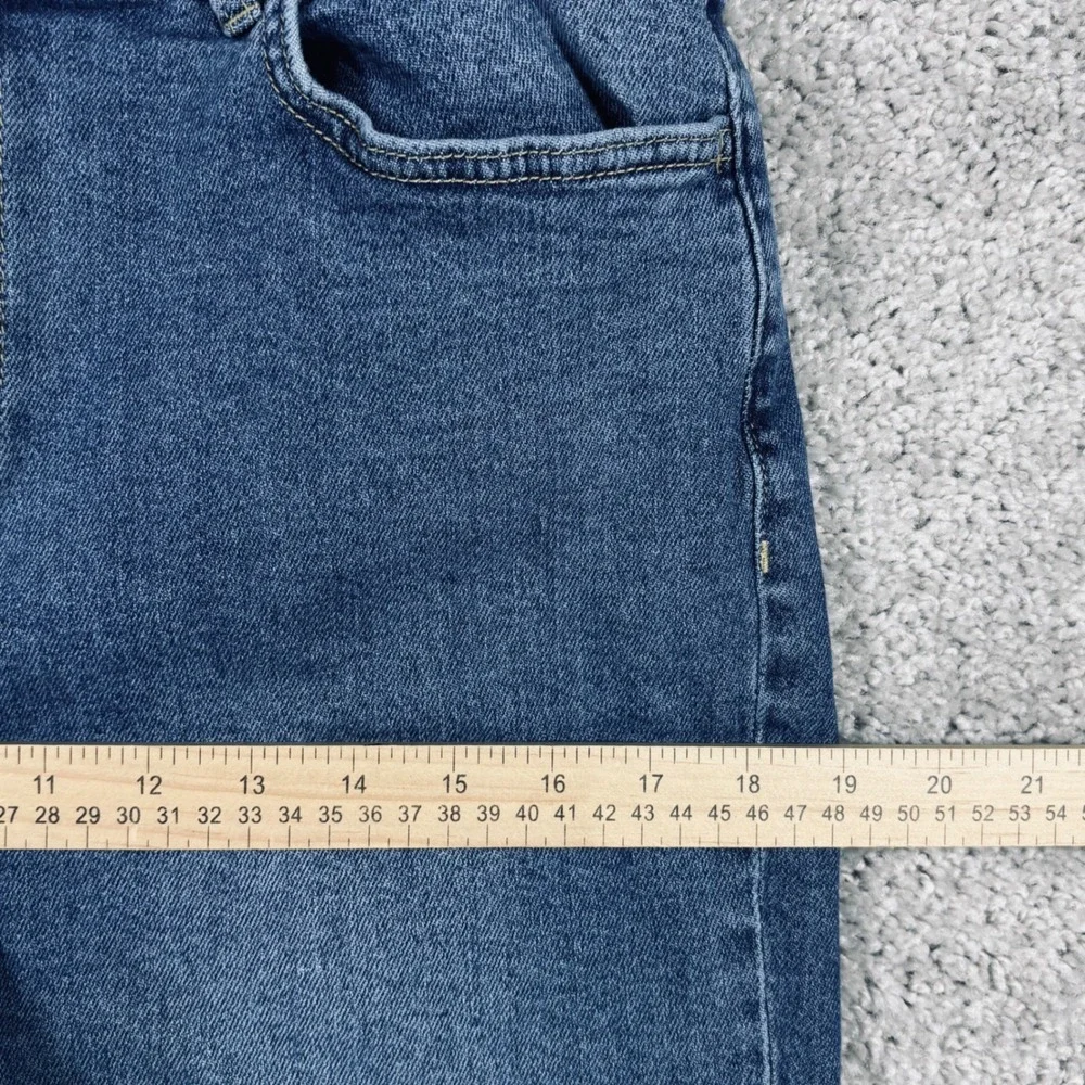 Emile Promod Womens High Rise Straight Leg Jeans‎ Medium Wash Blue Size UK 16